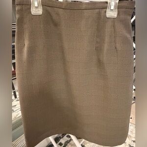 Harve Benard Beige Checkered Pencil Skirt